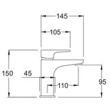 image of dimensions of METHVEN Mixer