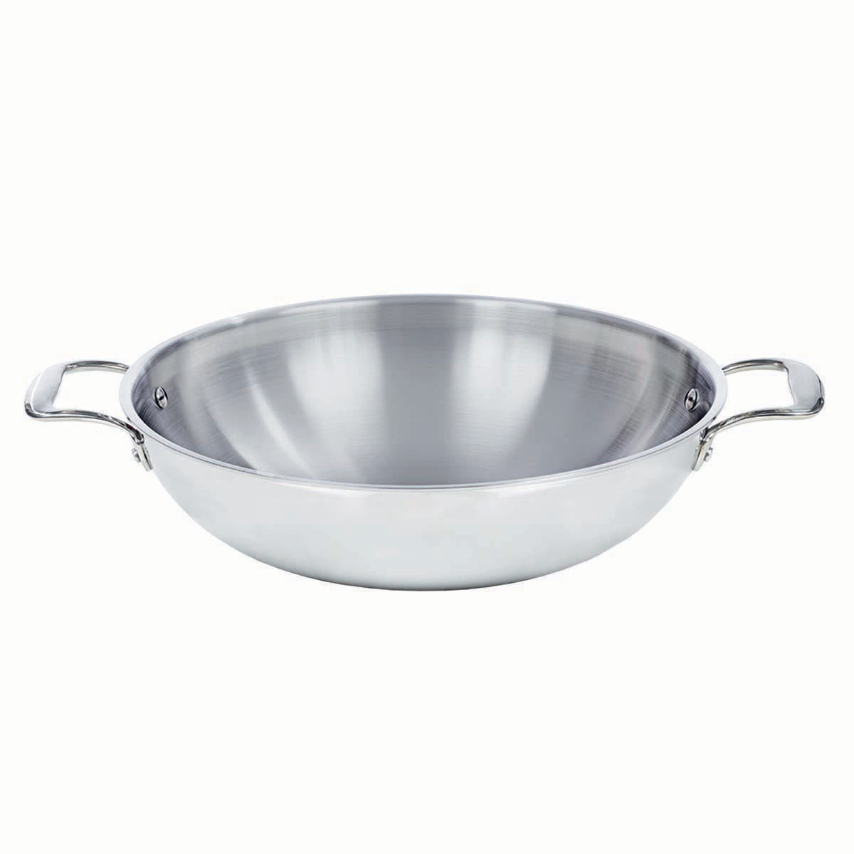 Linkfair-Tri Ply Stainless Steel 32cm Wok with Steamer Insert and Lid ...