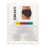 DKNY Women's Seamless Rib Knit 4 Pack Bikini Brief in Black/Grey