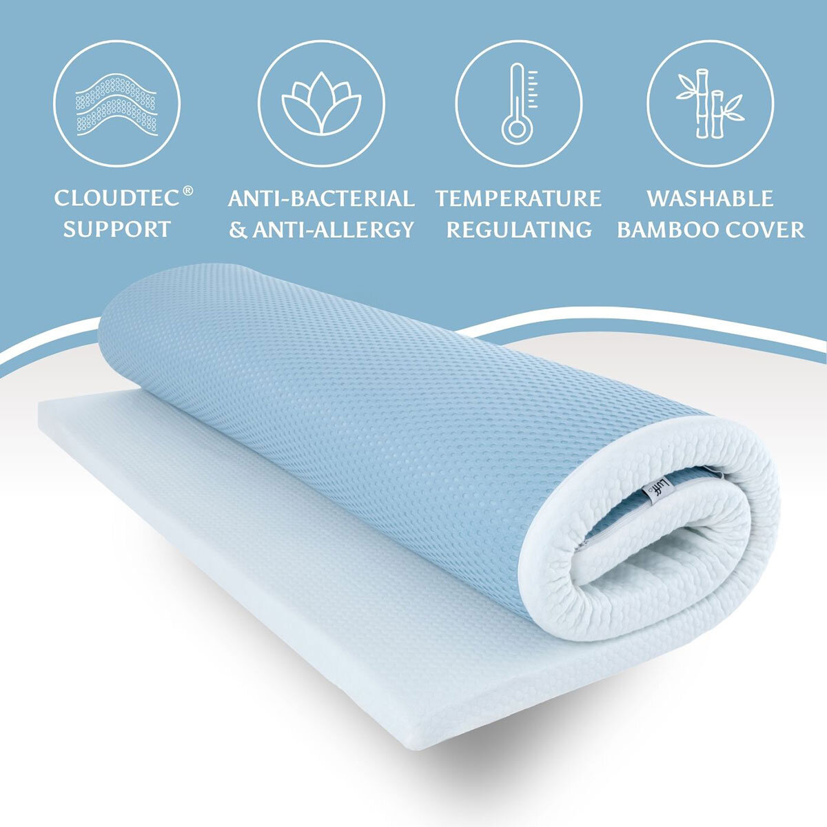 Luff Prestige Bamboo Memory Foam Mattress Topper