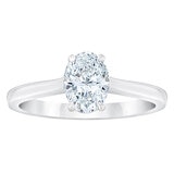 1.00ct Oval Cut Diamond Solitaire Ring, Platinum