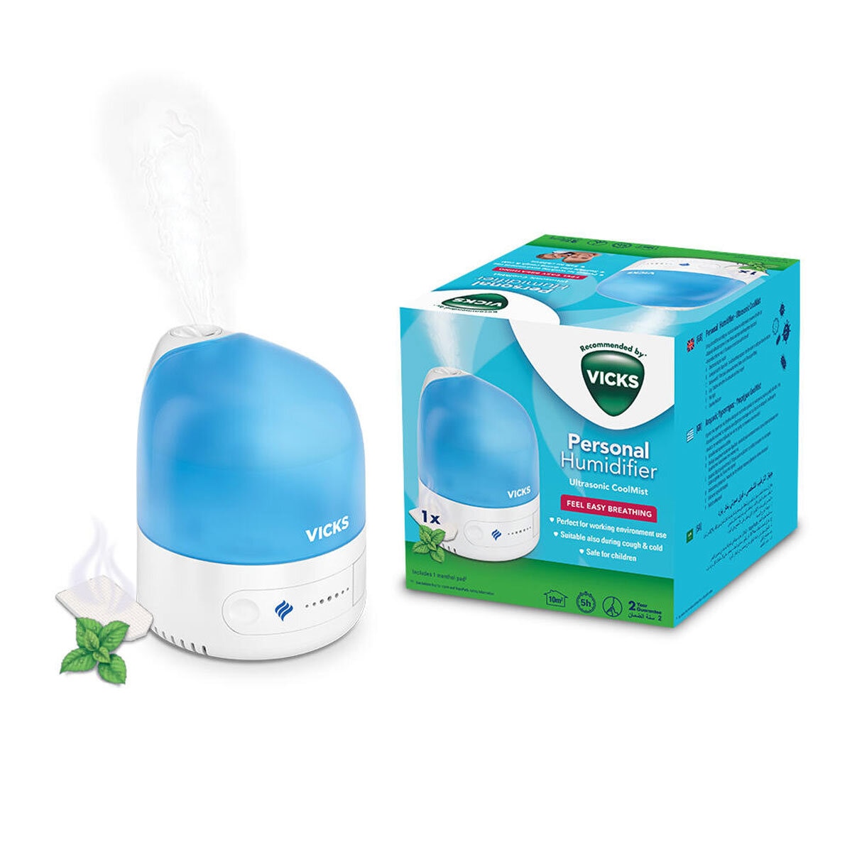 Vicks Personal Humidifier, VUL510 + 1 Menthol Pad