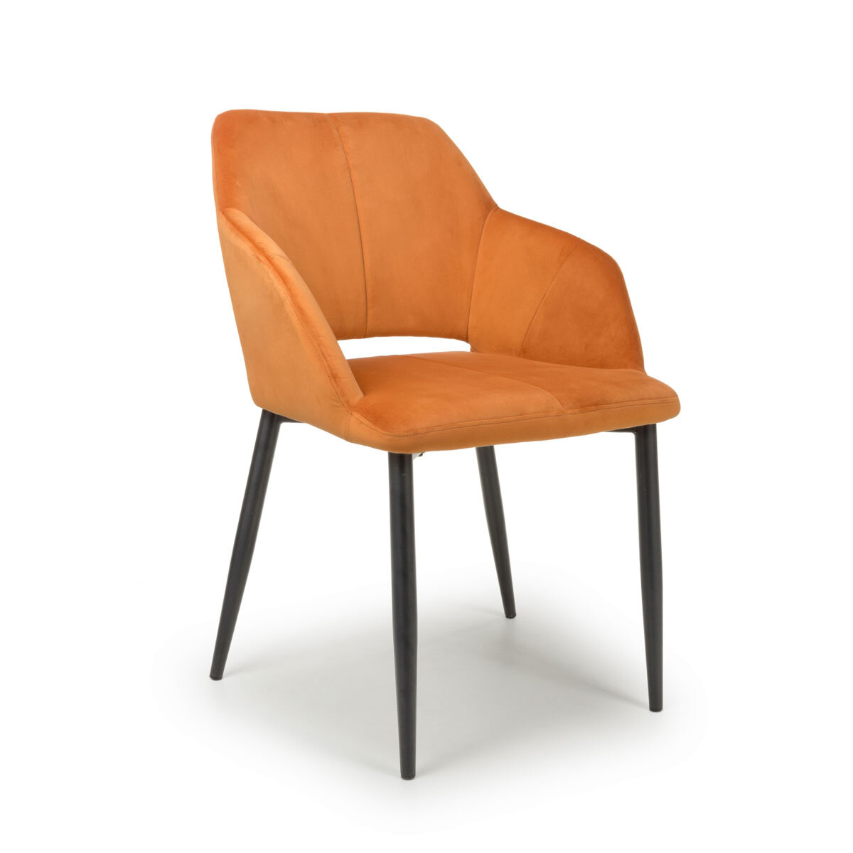 Nero Orange Velvet Dining Chair 2 pack