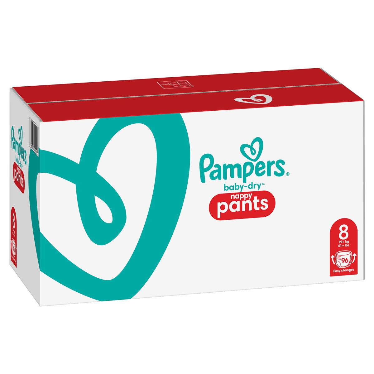 Pampers Baby-Dry Nappy Pants Size 8, 22 Nappies, 19kg+, Essential Pack