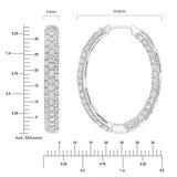 5.00ctw Round Brilliant Cut Diamond Inside & Out Hoop Earrings, 14ct White Gold