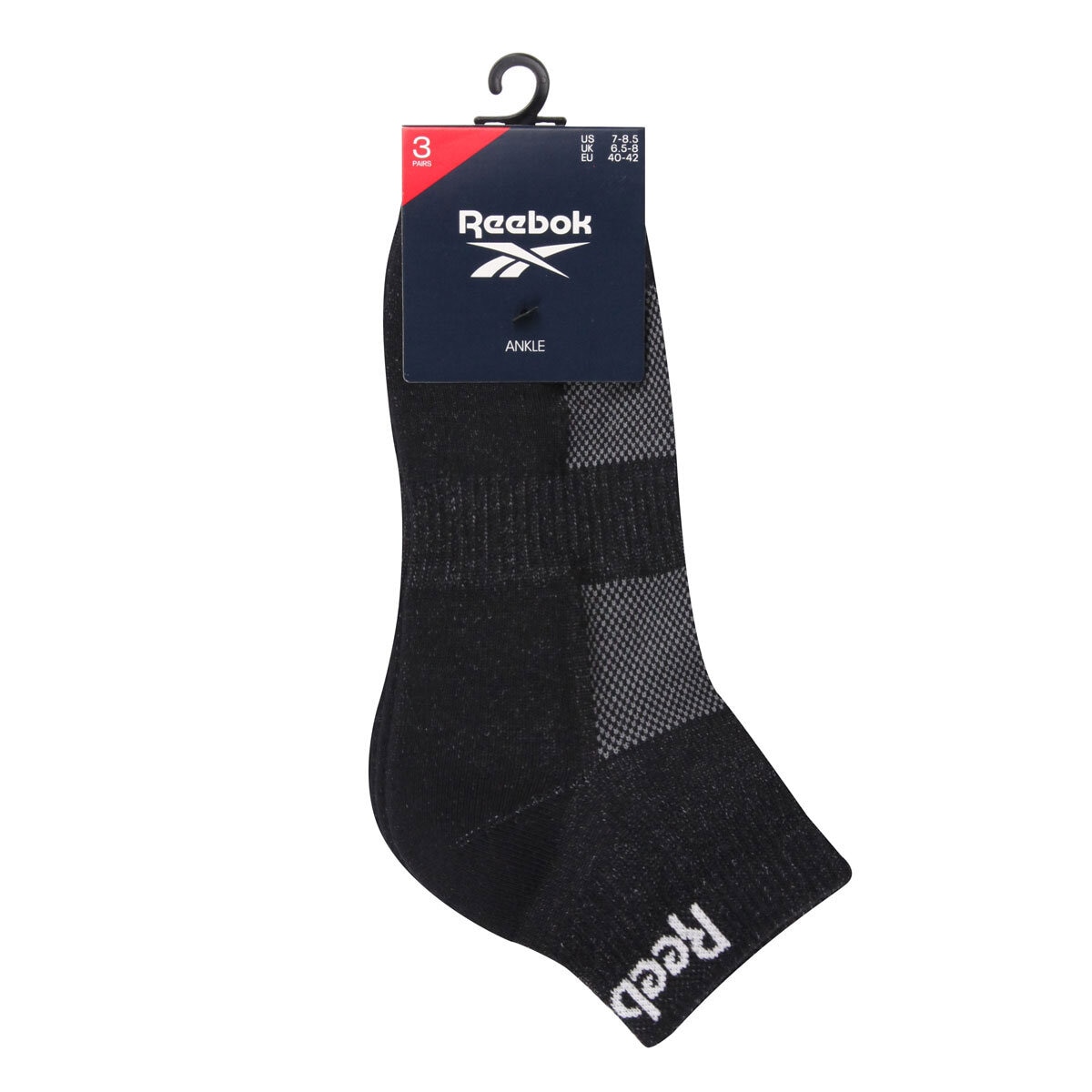 Reebok Unisex Essential Ankle Socks 6 Pack in Black