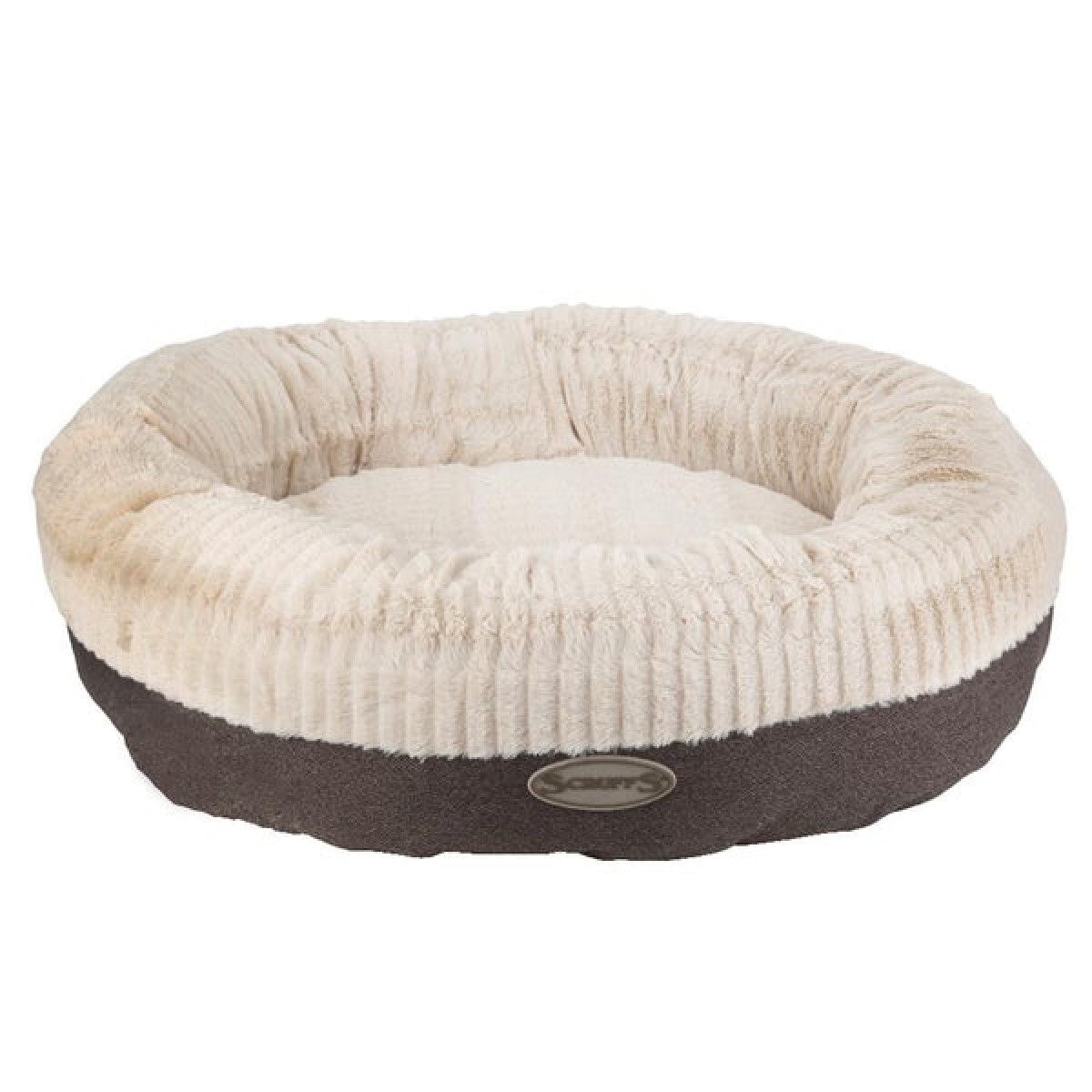 Cut out image of grey pet bed on white background