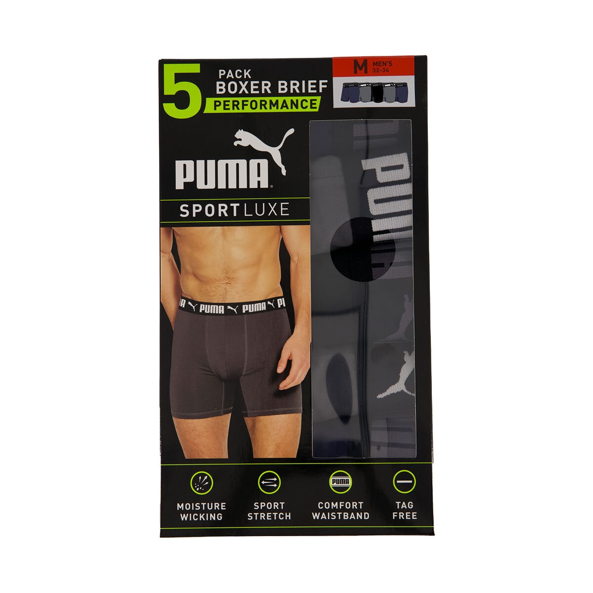 Puma Men's Boxer Brief, 5 Pack