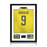 Ronaldo Signed Brazil Framed Shirt, including 2 Photos