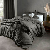 Lazy Linen 100% Washed Linen Cushion 2 Pack in Charcoal 