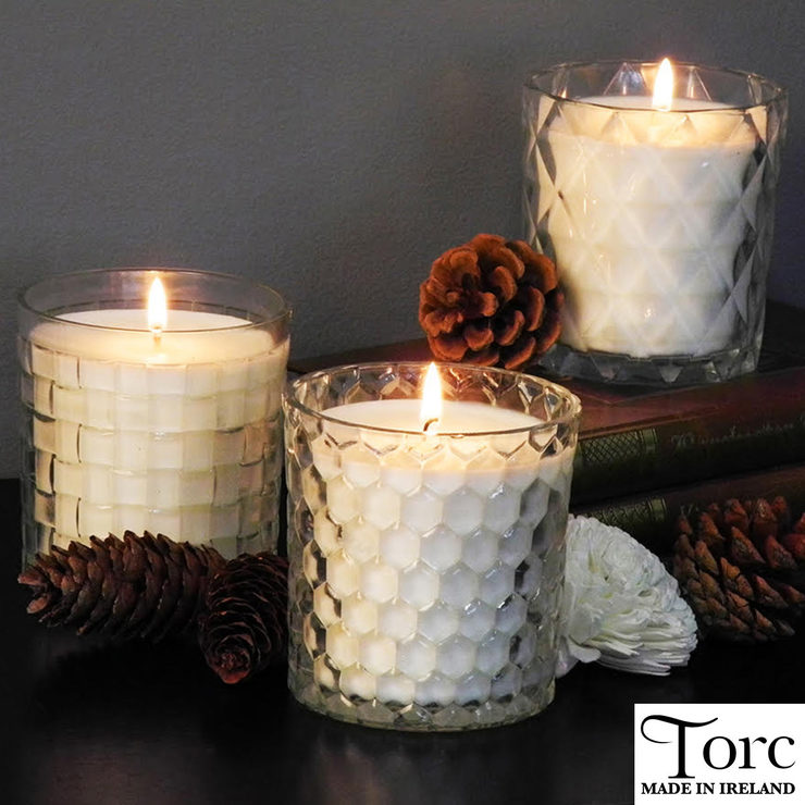 Torc Fragranced Textured Glass Candles, 3 Pack in 2 Colours Costco UK