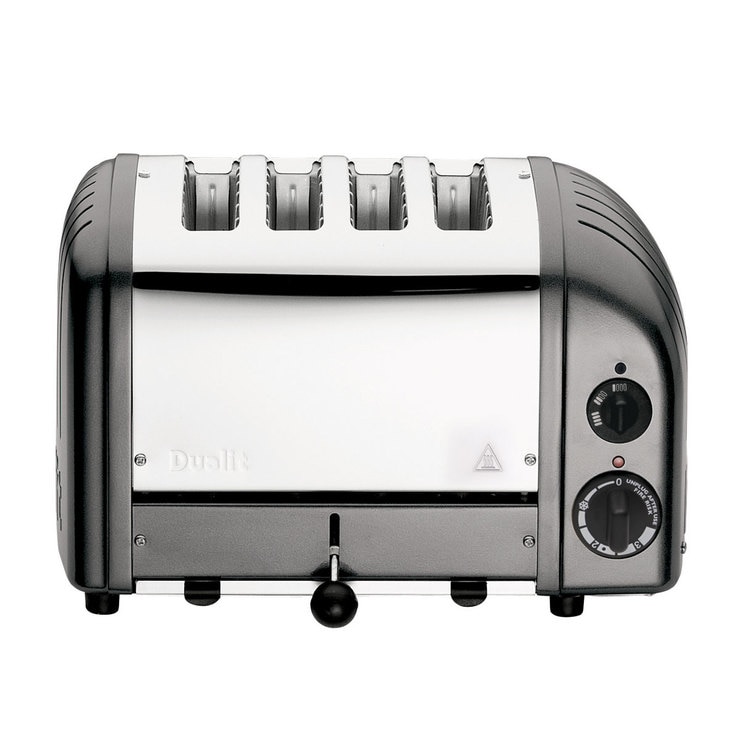 Dualit Slot Classic Toaster With Sandwich Cage Metallic Charcoal