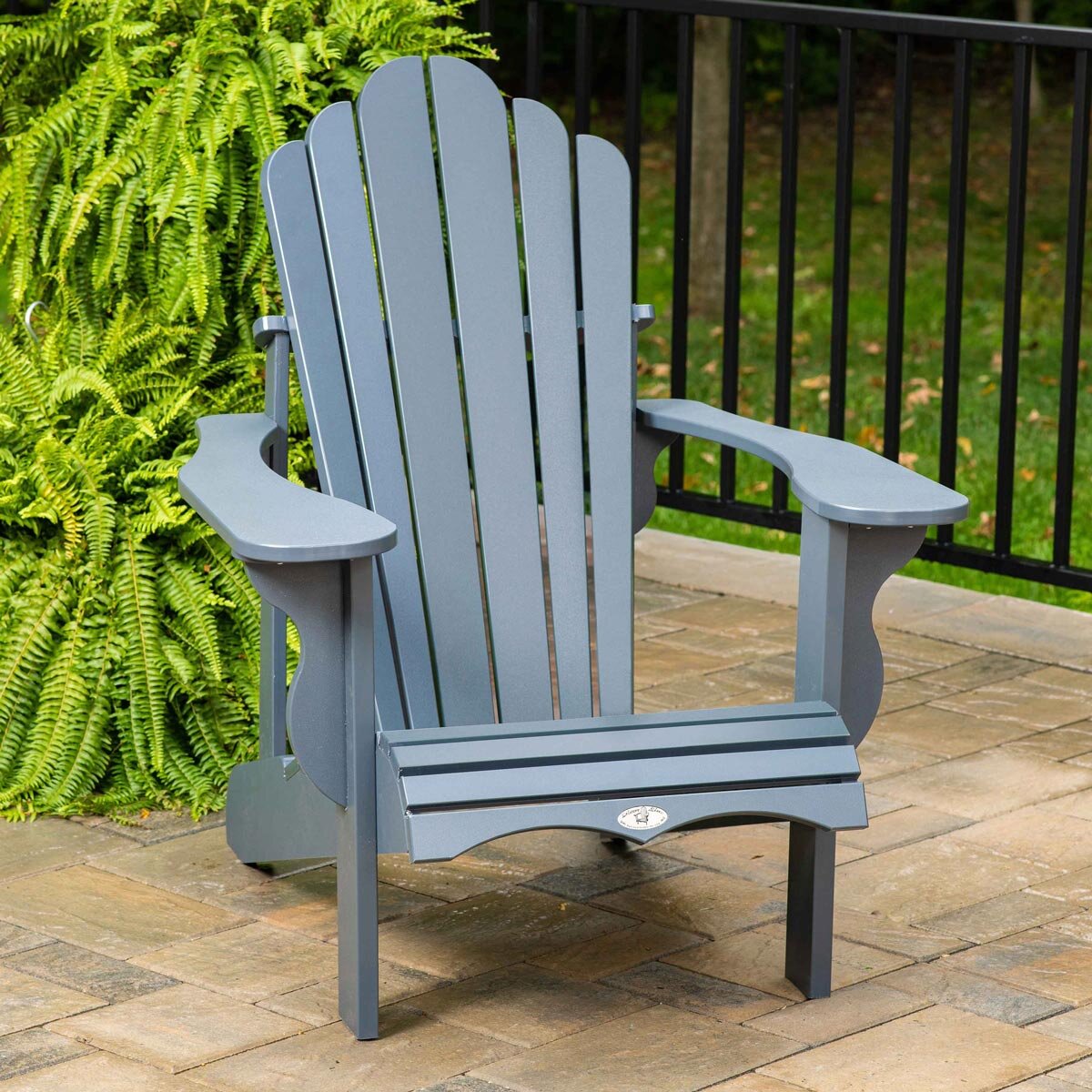 Leisure Line Adirondack Faux Wood Garden Chair in Grey