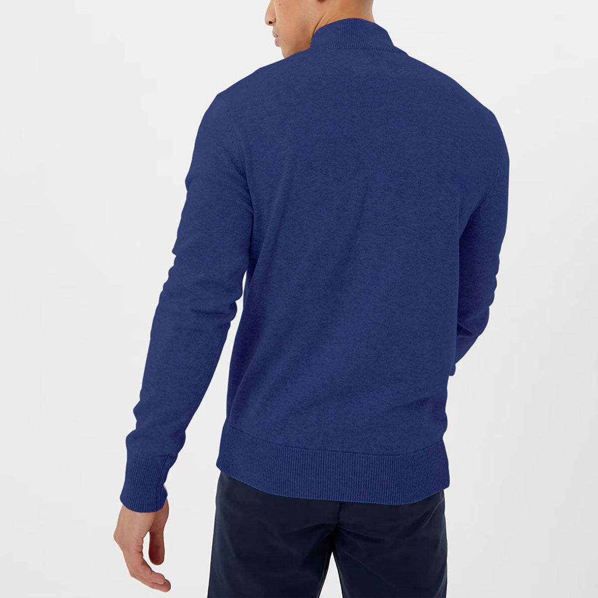 Jack Wills Men's Funnel Neck 1/2 Zip Sweater in Blue