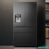 Hisense RF728N4SBFE, French Door Fridge Freezer, E Rated in Black