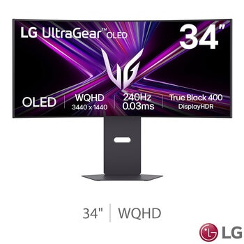 LG UltraGear 34 Inch WQHD 240Hz OLED Gaming Monitor, 34GX900A-B LG UltraGear 34 Inch WQHD 240Hz OLED Gaming Monitor, 34GX900A-B