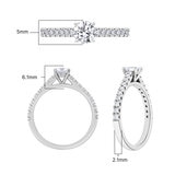 0.74ctw Round Brilliant Cut Diamond Ring, Platinum