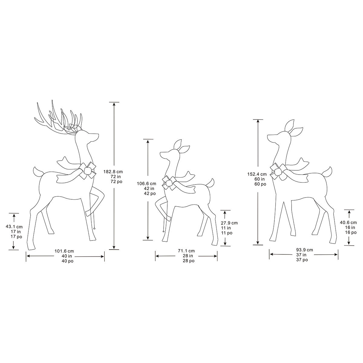 Buy LED Deers Dimensions Image at Costco.co.uk