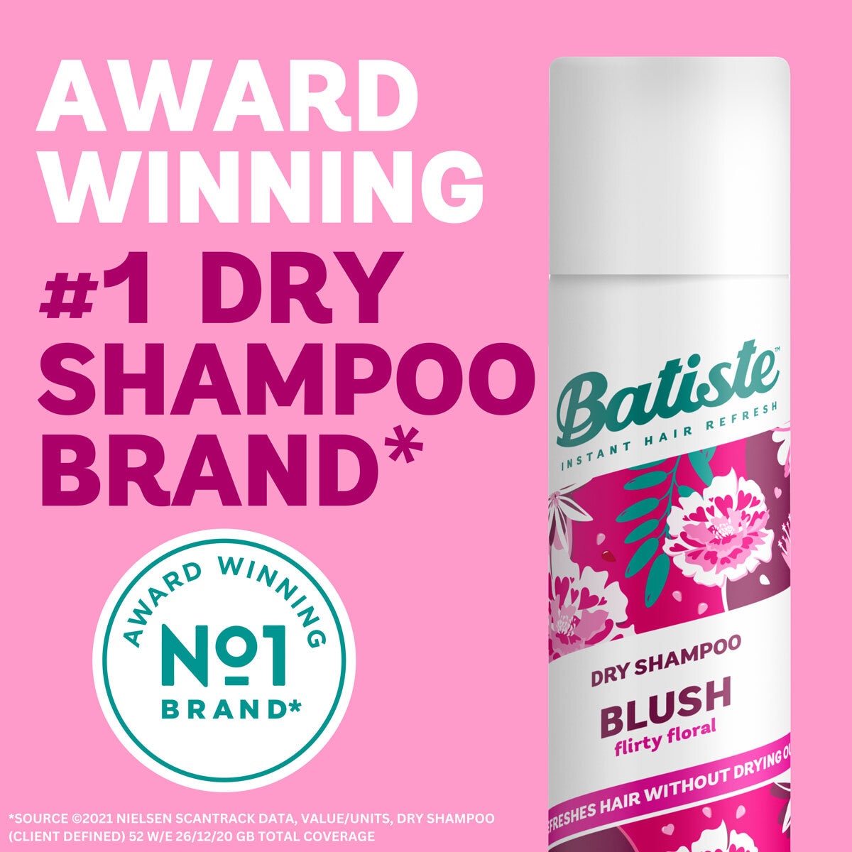 Batiste Blush Dry Shampoo, 6 x 350ml