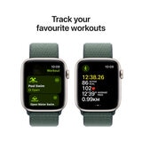 Apple Watch SE GPS + Cellular, 44mm Starlight Aluminium Case with Lake Green Sport Band Loop, MXGV3QA/A