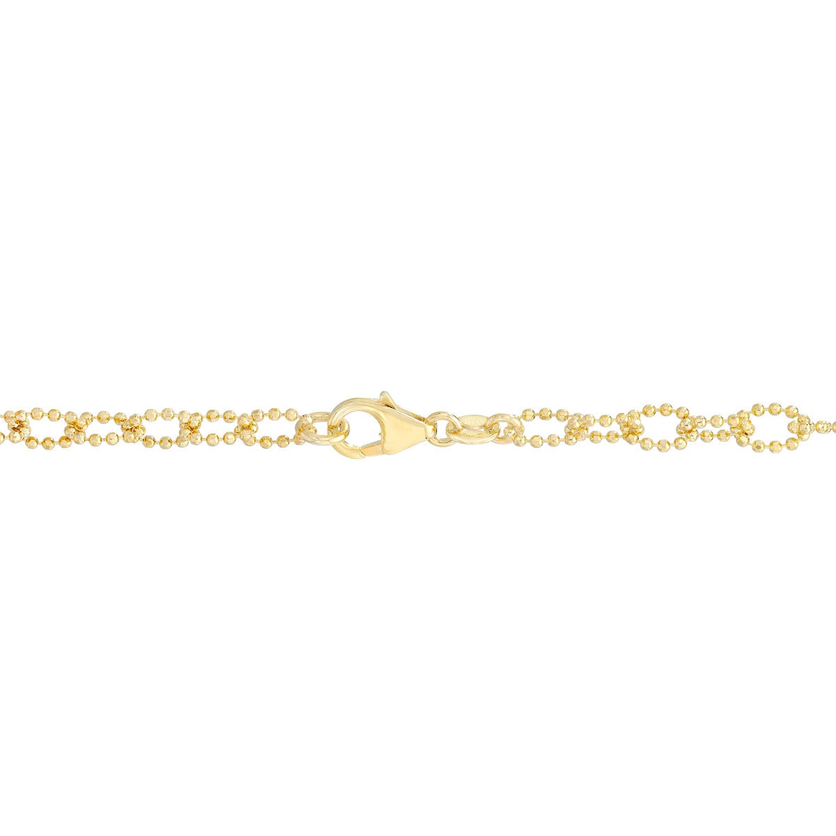 14ct Yellow Gold Diamond Cut Bead Rolo Necklace