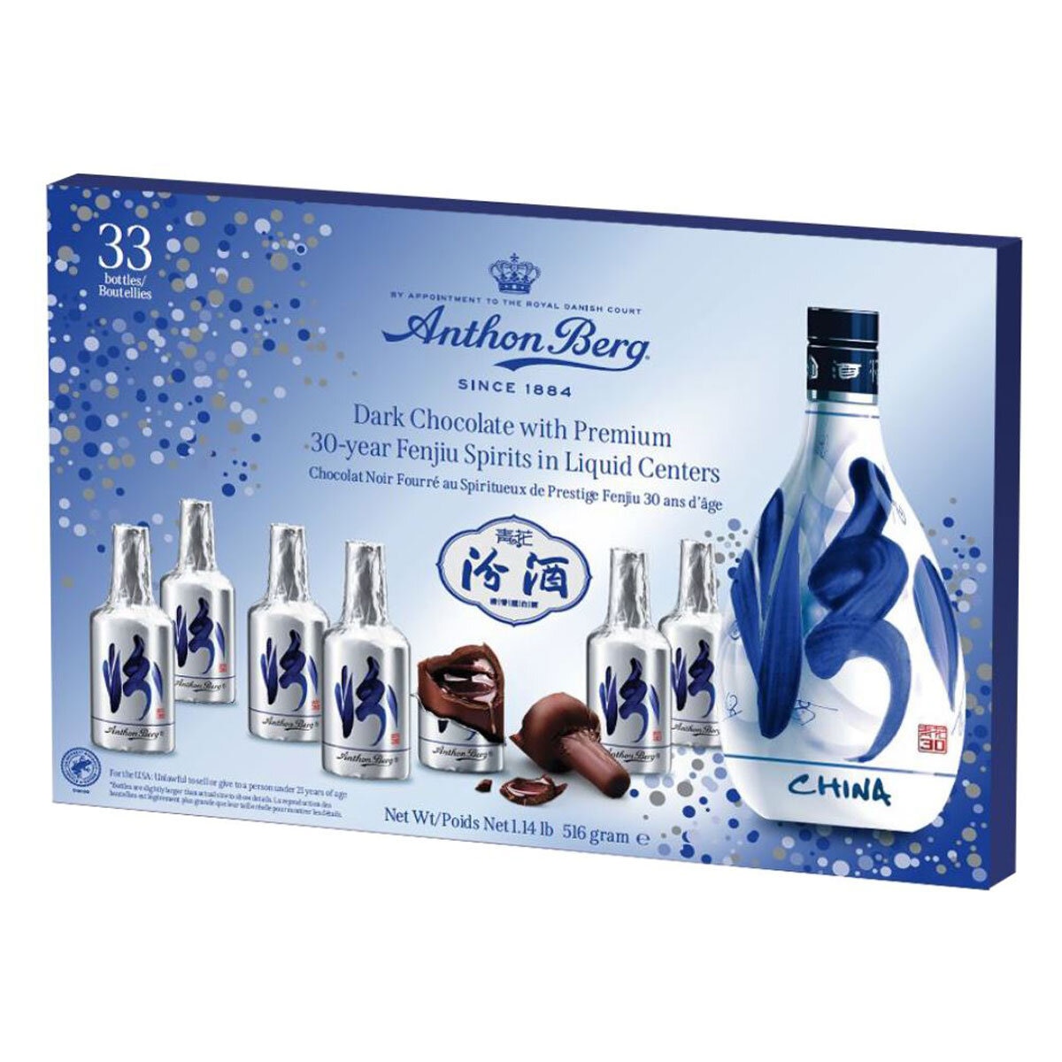 Anthon Berg Liquor Filled Baijiu Chocolate Bottles, 516g