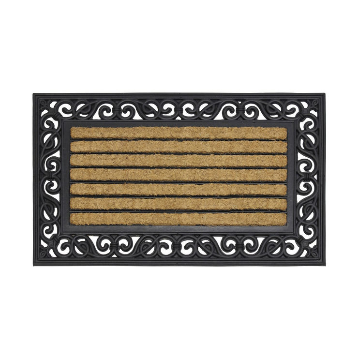 Jvl Karina Tuffscrape Heavy Duty Rubber Coir Door Mat 45 X 75cm