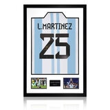 Lisandro Martinez Signed Argentina Framed Shirt, including 2 Photos