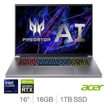 Acer Predator Triton Neo 16, Intel Core Ultra 7, 16GB RAM, 1TB SSD, NVIDIA GeForce RTX 4050, 16 Inch Gaming Laptop, NH.QPMEK.001