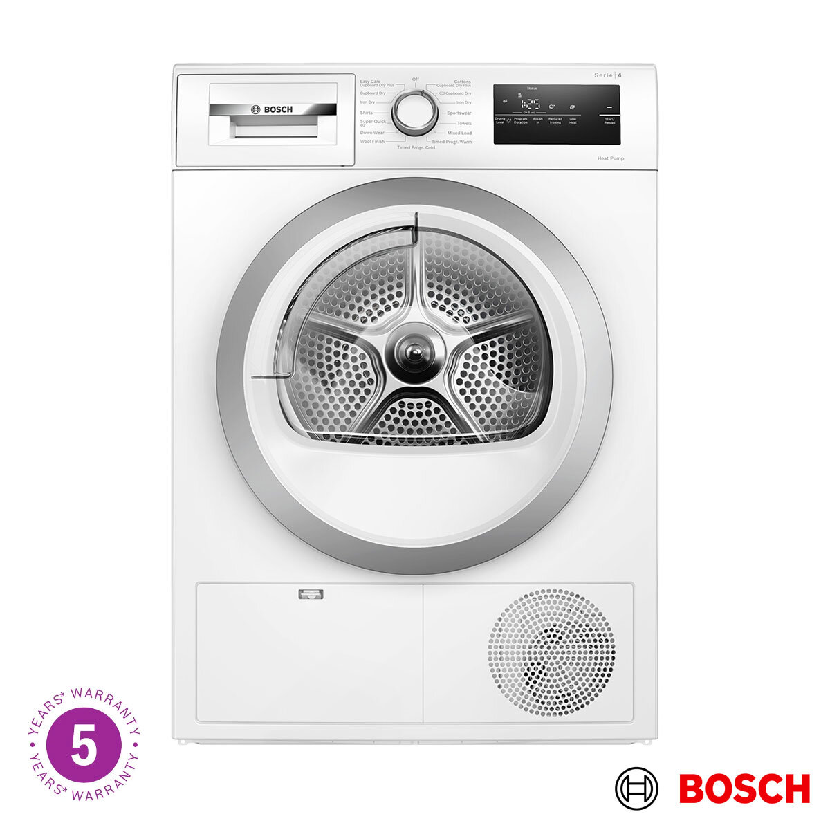 Bosch WTH85223GB, Series 4 8kg Heat Pump Dryer, A++ Rated in White