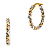 Twist Hoop Earrings, 14ct Yellow Gold