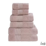 Lazy Linen 6 Piece Towel Bundle in Pink, 2 x Hand Towel, 2 x Hand Towels, 2 x Bath Towels & 2 x Bath Sheets