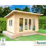 Installed Forest Garden Melbury 45mm Log Cabin 13ft 1" x 9ft 8" (4 x 3 m)