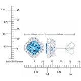 Blue Topaz & 0.27ctw Diamond Earrings, 14ct White Gold