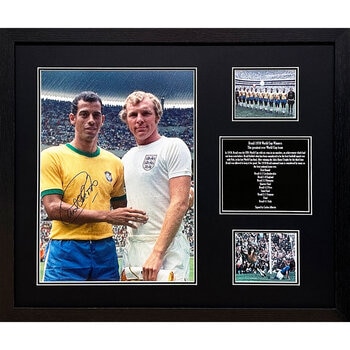 Carlos Alberto Signed Framed Photograph with Bobby Moore