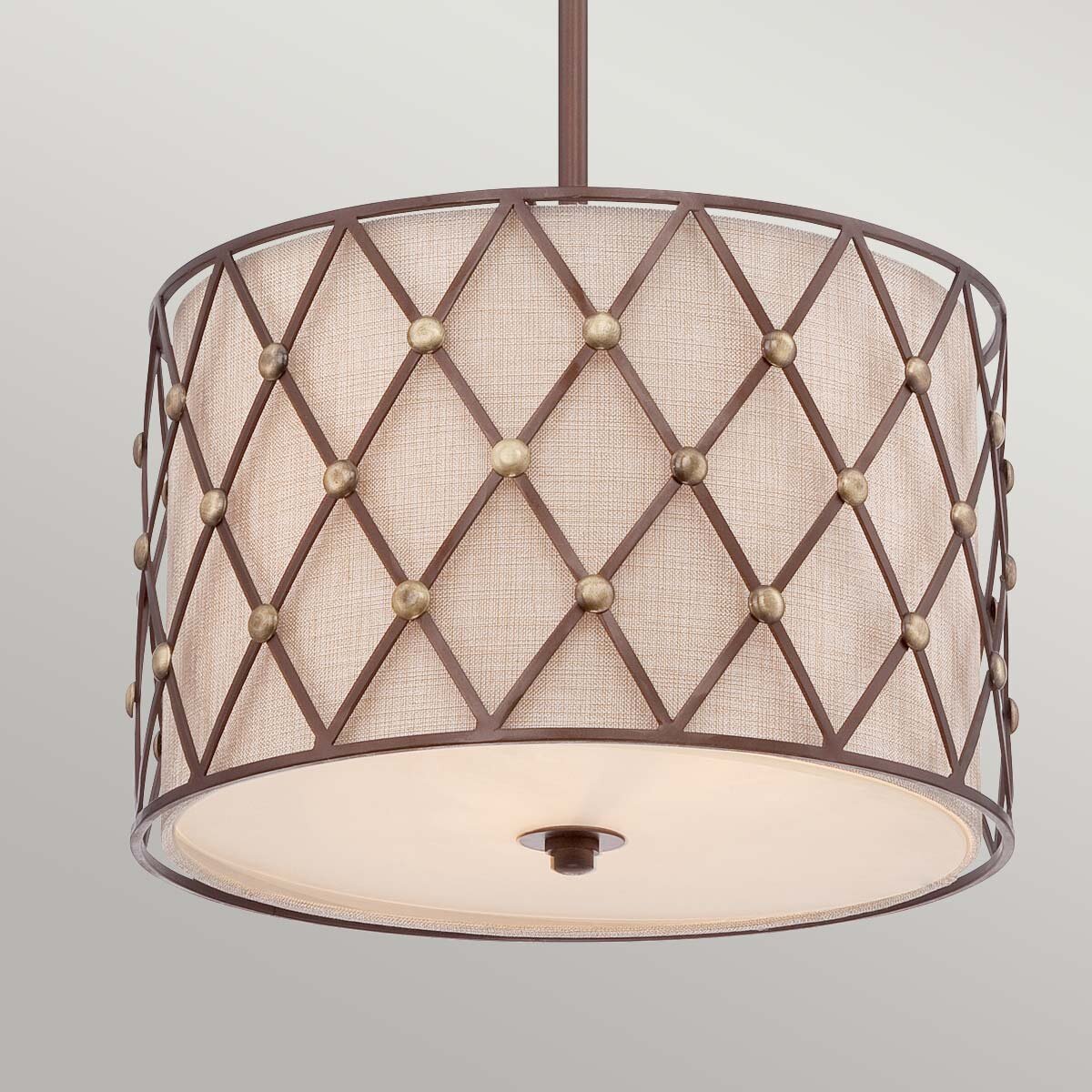 Brown Lattice 3 Light Medium Pendant (QZ-BROWN-LATTICE-P-L) at costco.co.uk