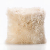 Bowron Long Wool Sheepskin Single Sided Cushion, 35 x 35cm in Champagne