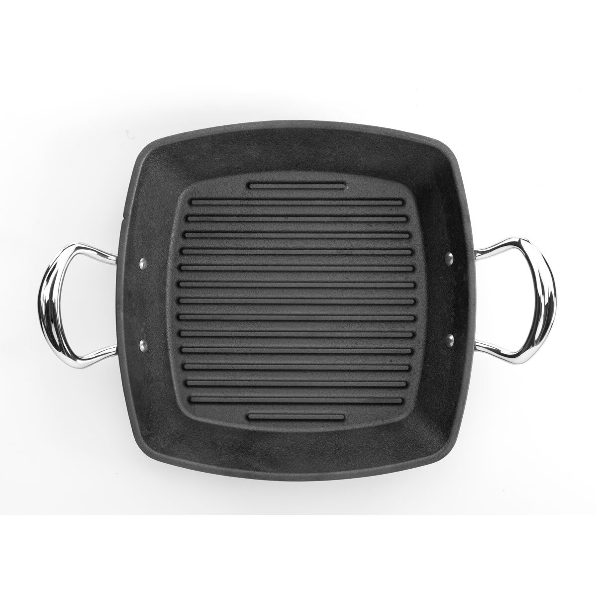 Samuel Groves Britania Cast Iron Double Handled Square Grill, 26cm