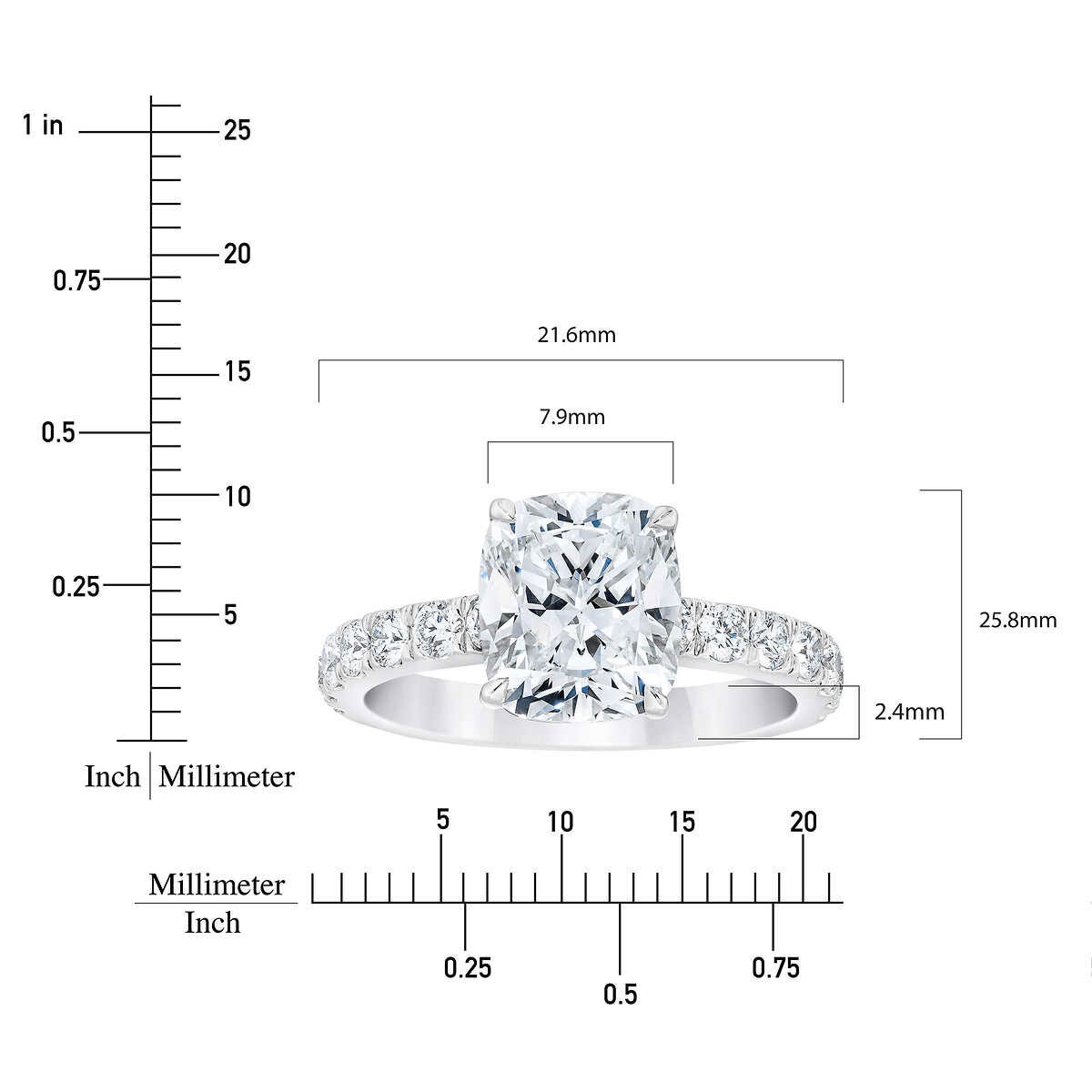 3.60ctw Cushion Cut Diamond Ring, Platinum