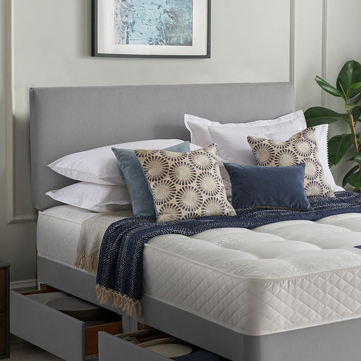 Silentnight Bexley Grey Fabric Headboard, Super King | Costco UK