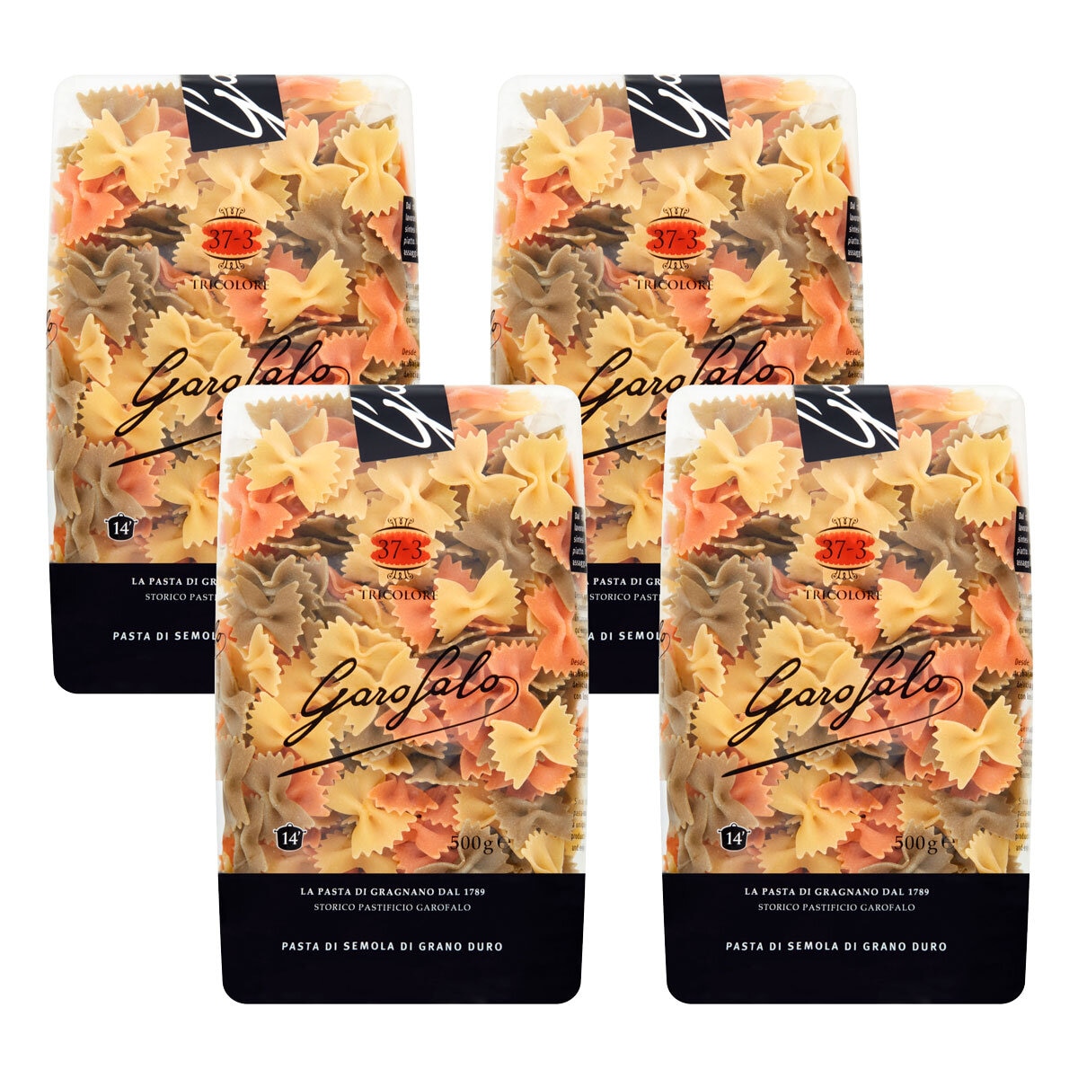 Garofalo Tricolore Farfalle Pasta, 4 x 500g