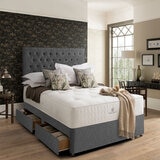 Pocket Spring Bed Company Pemberley Mattress & Light Grey Divan with 4 Drawers