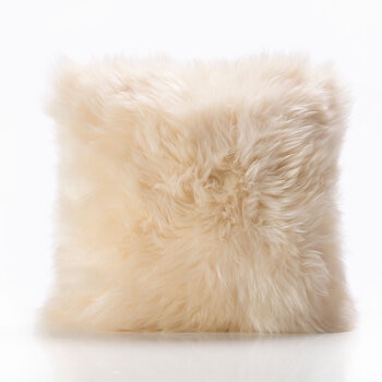 Bowron Single Sided Sheepskin Cushion, 35 x 35cm in Champagne