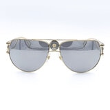 Versace Pale Gold Sunglasses with Grey Mirrored Lenses VE2225 12526G 