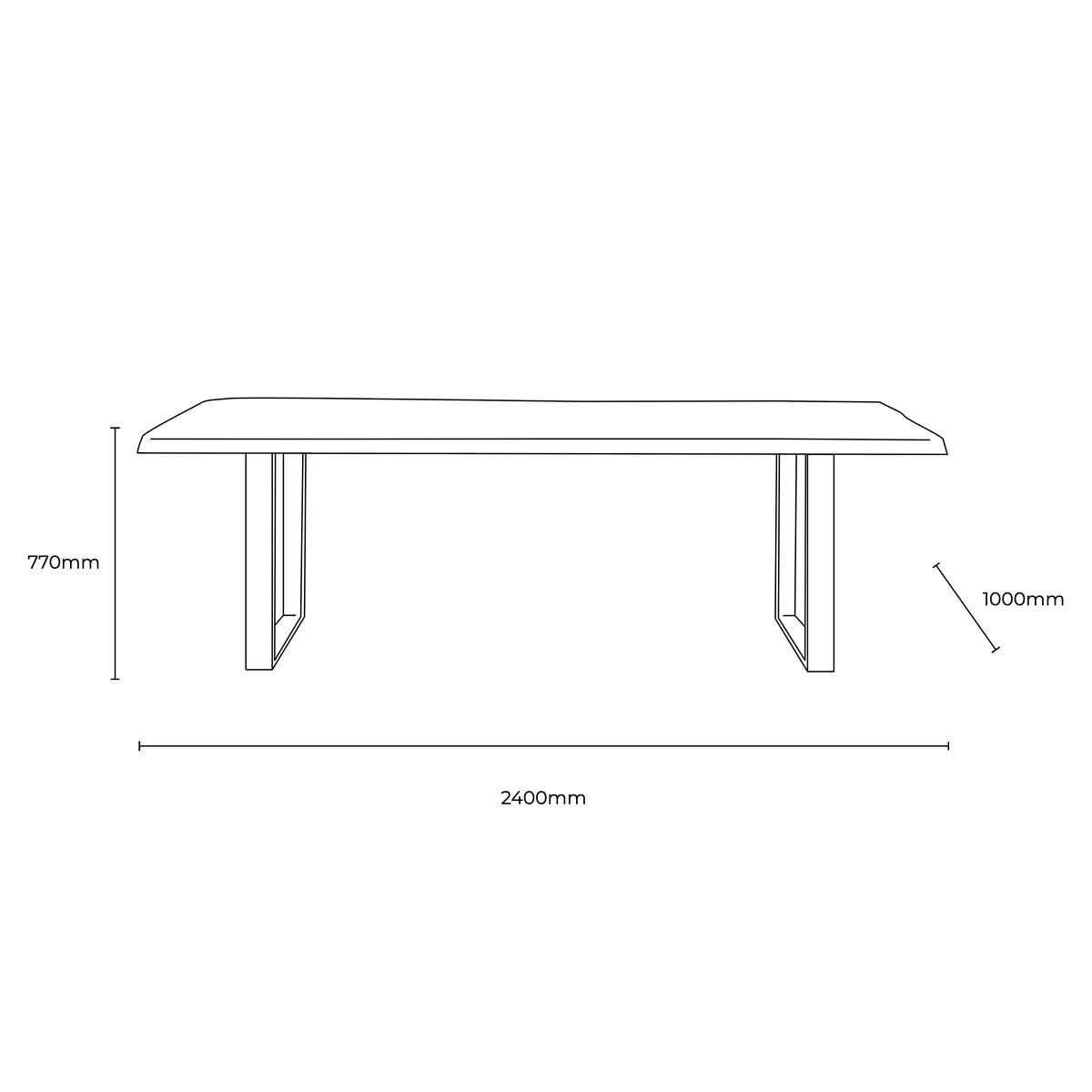 Gallery Chisbury Acacia Live Edge Dining Table, Seats 6-8