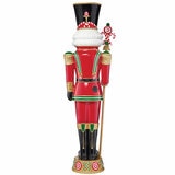 Pre-lit Resin Candy Cane Nutcracker with 42 color LED and Music Pre-lit Resin Candy Cane Nutcracker with 42 color LED and Music