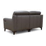 Colby Dark Grey Leather 2 Seater Sofa with Power Footrests