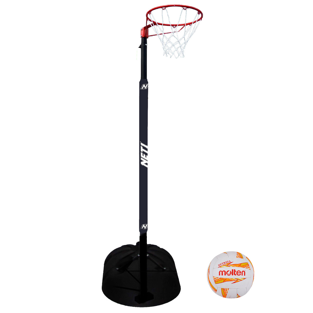 Net1 10ft 305cm Netball Goal With Molten Dynamite Rubber Netball