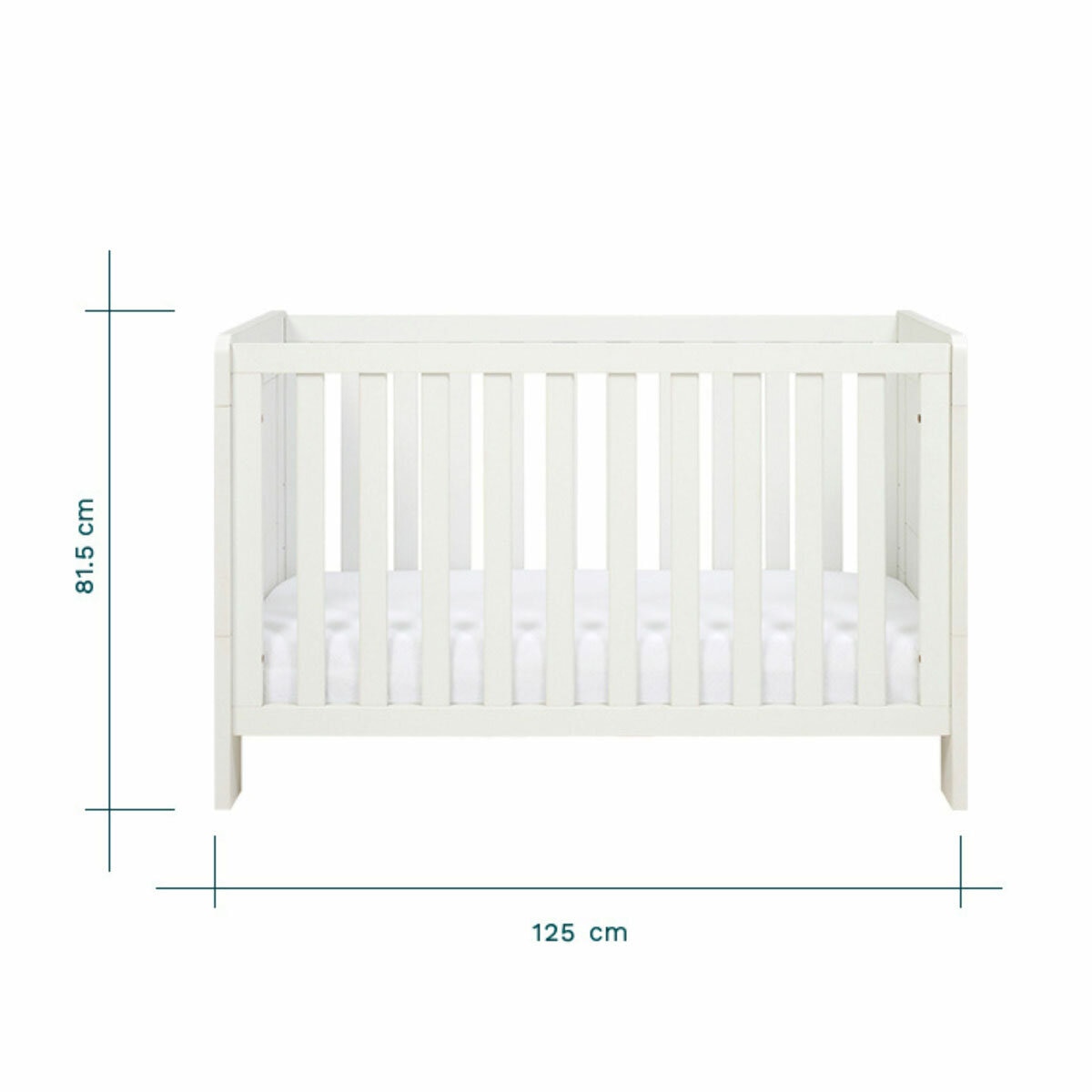 Tutti Bambini Alba Mini Cot Bed with Sprung Mattress, White