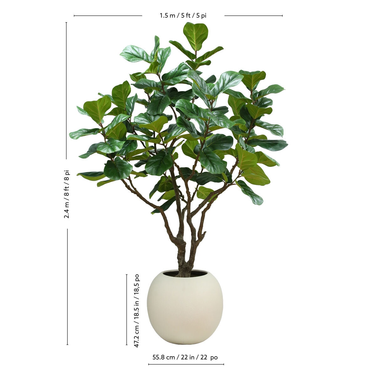 Artificial 8ft Fig Tree in Planter